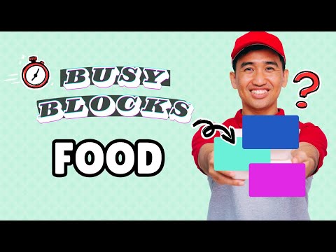 🪤What’s beneath the BUSY BLOCKS? Food Vocabulary Warm Up Game NO-PREP