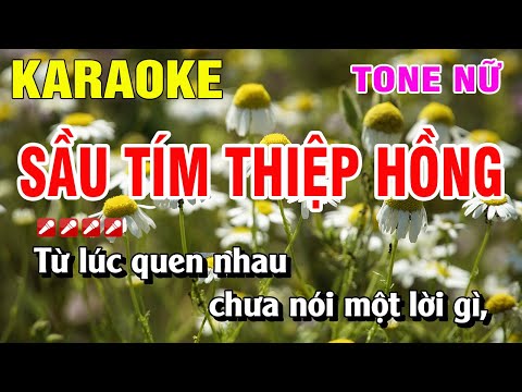 Karaoke Sầu Tím Thiệp Hồng Tone Nữ Nhạc Sống Phối Mới | Nguyễn Linh