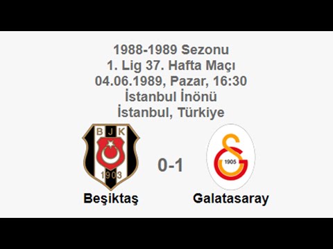 Beşiktaş 0-1 Galatasaray [HD] 04.06.1989 - 1988-1989 Turkish 1st League Matchday 37 + PM Cm (Ver. 2)
