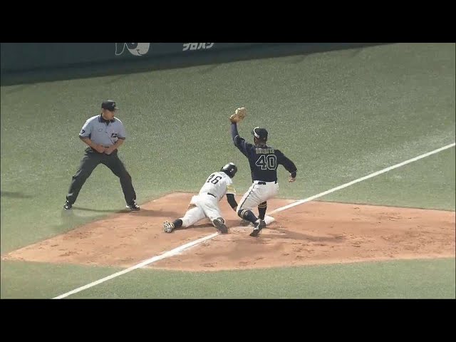 【ファーム】バファローズ・福永奨 素早い牽制で3塁ランナーをアウトに!! 2022年5月25日  福岡ソフトバンクホークス 対 オリックス・バファローズ