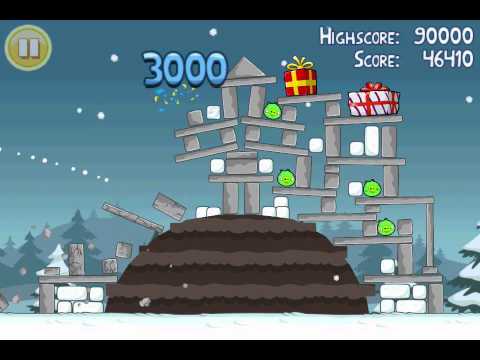 Angry Birds Seasons Greedings 1-14 Xmas 3 star Walkthrough