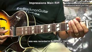 How To Play IMPRESSIONS Wes Montgomery Guitar Jazz Riff Lesson TABS Note Names ⏳