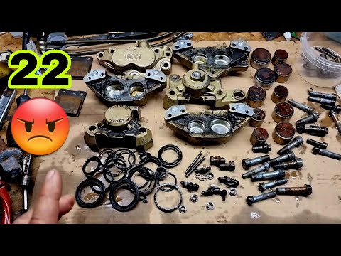 22💚Desguazar PINZAS DE FRENO AGARROTADAS para PINTAR😡UN HORROR🥵 Kawasaki ZXR 750 H1