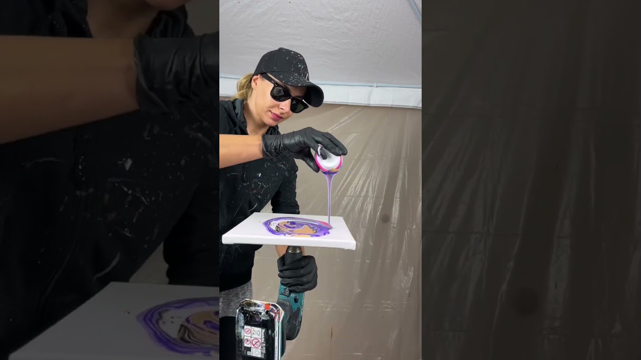 Making Spin Art How I attached the drill on the back, Making Spin Art!#youtubeshorts #shorts