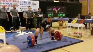 preview picture of video 'Nour-eddine Souleve de terre/Deadlift 320kg Raw (Sans matériel) Weight: 118kg Total: 762,5kg Raw'