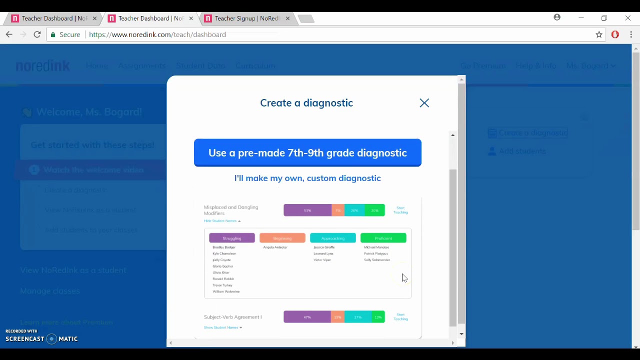 NoRedInk Tutorial--Getting Started