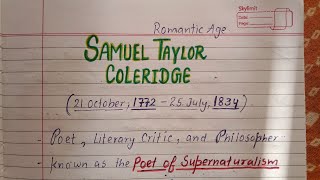 Samuel Taylor Coleridge | Major Works, Important Points & UGC NET English | Master Cadre English