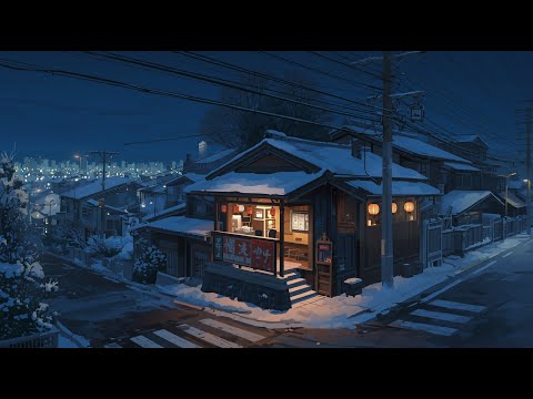 “Snowy Japanese Night Street – Cozy Winter Ambience for Sleep, Relax & Study”