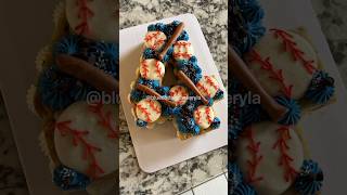 Baseball cookie cake #4 #cookiecake #asmr #numbercake #cakevideos