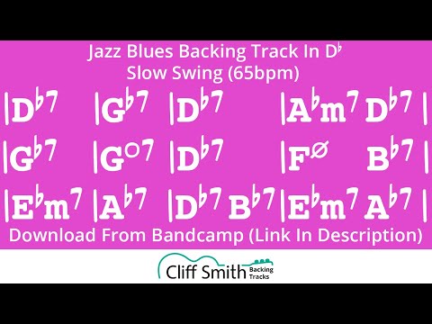 Db Major - Slow Jazz Blues Backing Track (65bpm)
