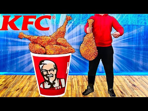 Giant KFC Bucket | How to Make The World’s Largest DIY KFC Drumstick from Ostrich by VANZAI COOKING