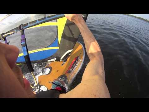Planing on glassy water - light wind formula windsurfing