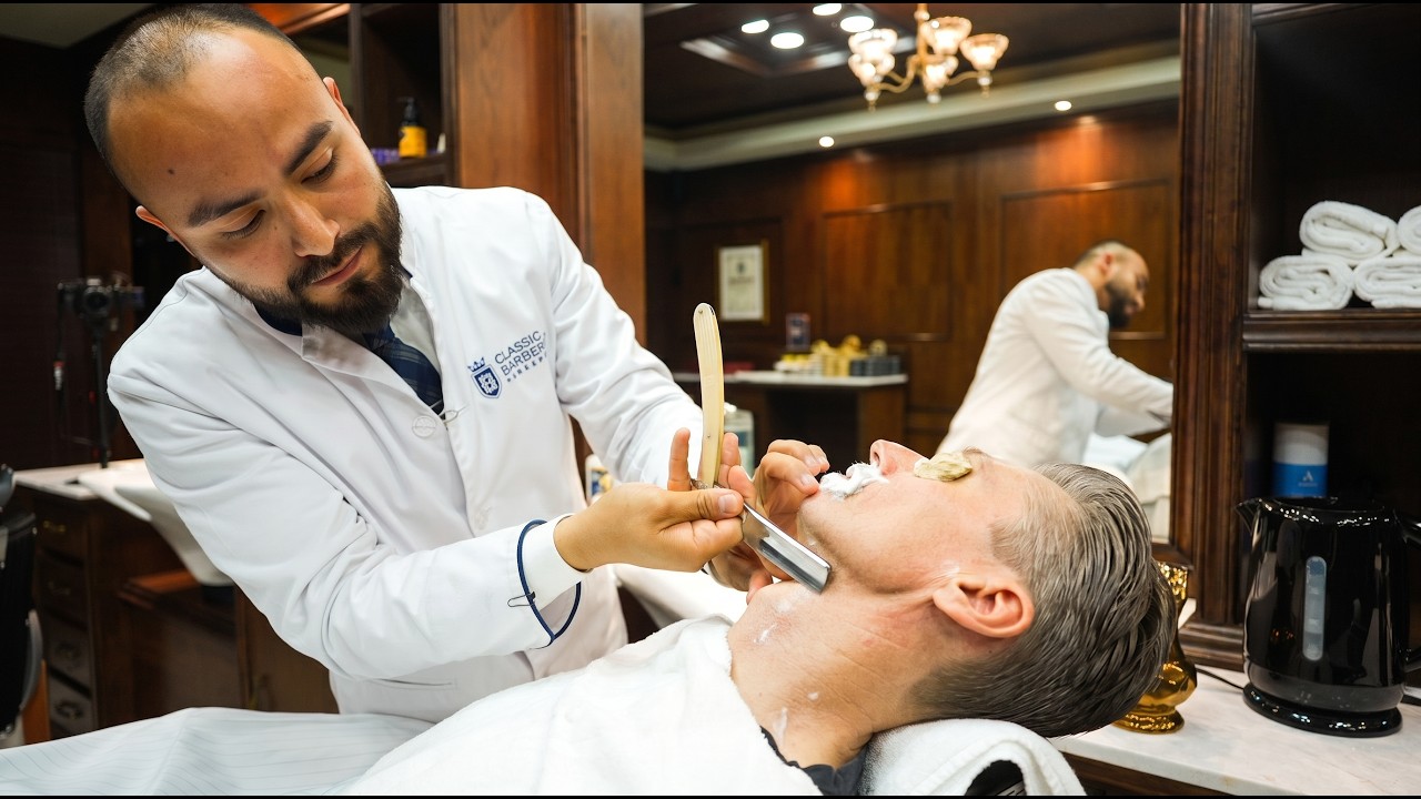 💈 Now Is The Perfect Moment To Relax With A Classic Straight Razor Shave | Barbería de San Pedro 🇲🇽