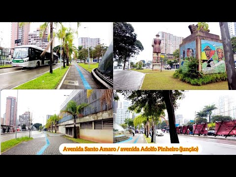 Junção das avenidas Santo Amaro e Adolfo Pinheiro - São Paulo.