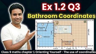 Class 9 Maths Exercise 1.2 Question 3 | Bathroom Coordinates Easy Solution Hindi