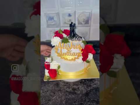 2 tier wedding cake…❤️🥀✨                #cake #chocolatecake #cakedecorating #weddingcake