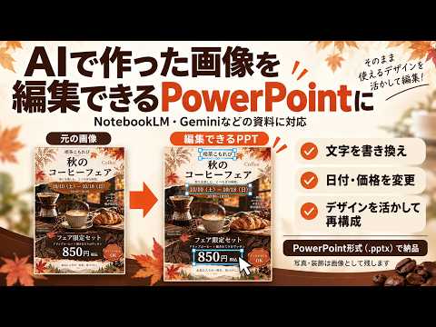 AI資料の画像を編集できるパワーポイントにします 文字修正・差し替えができる、仕事で使える資料へ