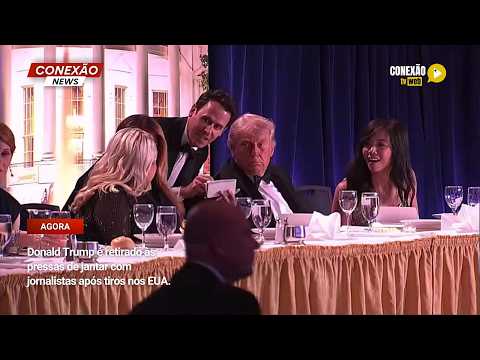 Vídeo: Donald Trump é retirado às pressas de jantar com jornalistas após tiros nos EUA.