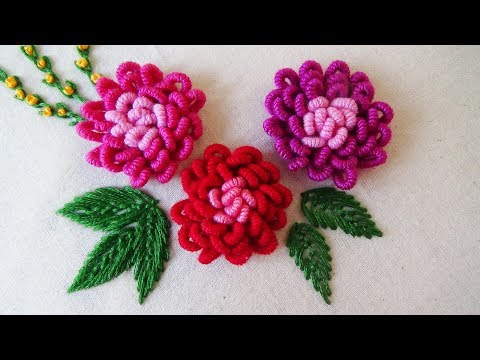 Hand Embroidery: Bullion Knot Stitch (variation)
