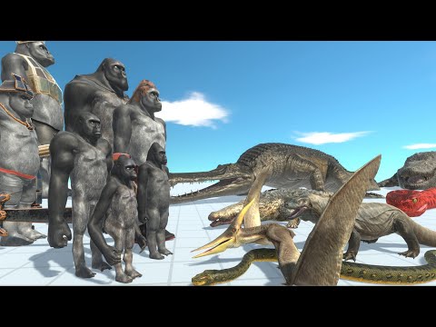 Mutant Primates team VS Reptiles team- ARBS (Animal Revolt Battle Simulator)