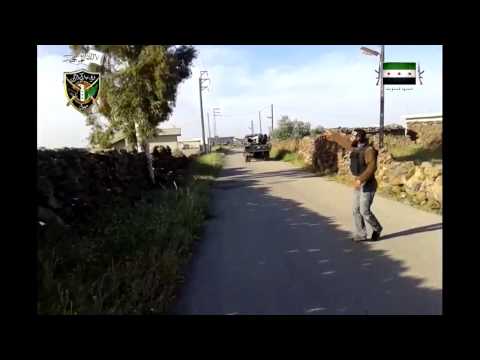 استهداف مقرات النظام في تل الجابية في ريف درعا برشاش 23 من قبل لواء تبارك الرحمن