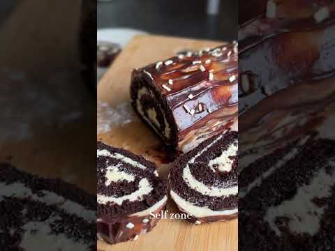 Chocolate Swiss roll cake