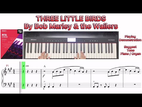 Trinity Rock & Pop Keyboards Initial - Three Little Birds (Demo & Exam Backing) Piano Score Notes