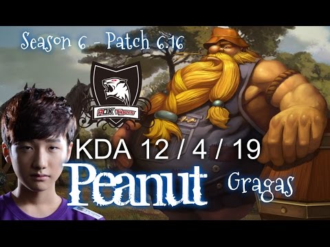 ROX Peanut GRAGAS vs VOLIBEAR Jungle - Patch 6.16 KR Ranked | League of Legends
