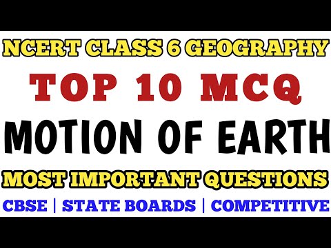 Best Mcq Class 6 Motion of the Earth Full Chapter || Class 6 Geography Chapter 3 #class6mcq #ncert