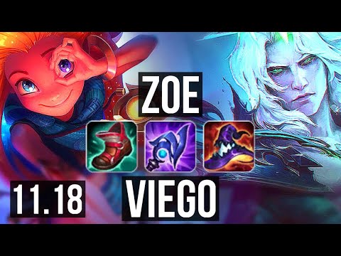 ZOE vs VIEGO (MID) | Rank 3 Zoe, 9 solo kills, 19/3/9, Legendary | TR Challenger | v11.18