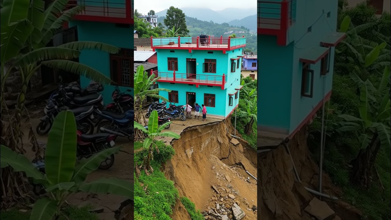 The Earth is Moving... Watch What Happen 🚨 #disaster #landslide #shortvideo