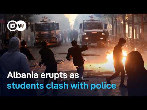 Albania protests turn violent as students clash with police in Tirana | DW News