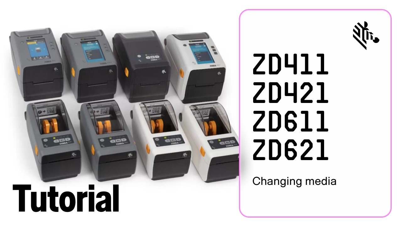 Zebra ZD621 / ZD621T – טעינת מדבקות (Changing Media)