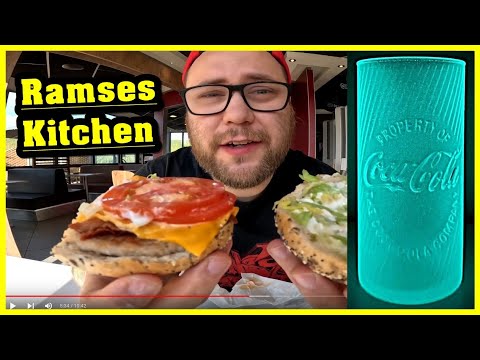 McDonald's GLOW IN THE DARK Glas + BIG MORNING Burger TEST !!! | Ramses Kitchen