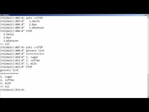 Ruby Scripting Here Documents