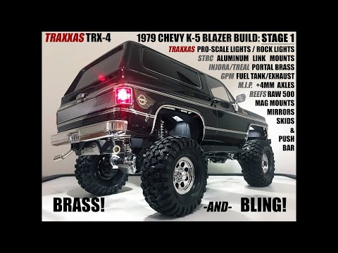 TRAXXAS TRX-4 1979 K5 BLAZER BUILD - STAGE 1: PRO-SCALE LIGHTS, SERVO, BRASS, ALUM, SKIDS, MAG MNTS