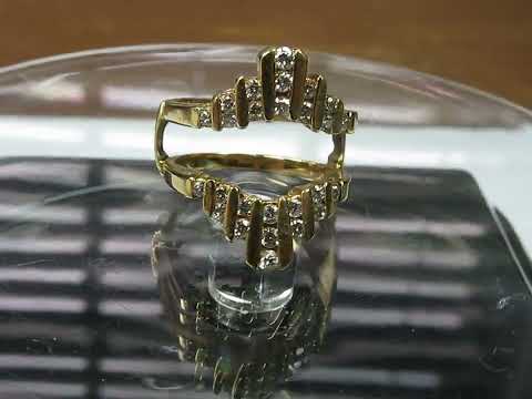 Women's 0.5CT Diamond Engagement Ring Jacket Enhancer 14K Yellow Gold Size 4