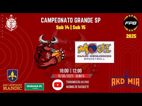 Regatas x Mogi: Campeonato Grande SP 2025 de Basquete, Sub14 e Sub15.