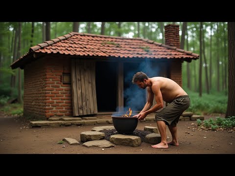 I Built a Brick House in the Wild – Cooking with Fire, Living with Nature