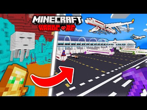 I Transformed the NETHER into an AIRPORT in Hardcore Minecraft... [#28]