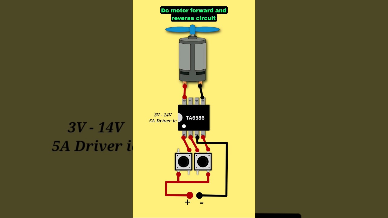 Dc motor forward and reverse circuit | Dc motor direction changer #dcmotor #forwardreverse