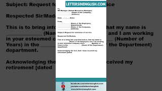 Request Letter For Extension Of Service