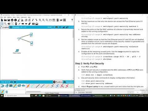 11.1.10 Packet Tracer - Implement Port Security