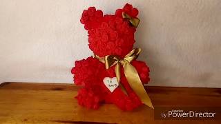 how to make a flower bear for valentines  - candy