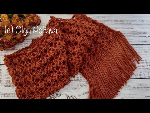 Crochet Lacy Scarf, Beginner Friendly Two Row Repeat