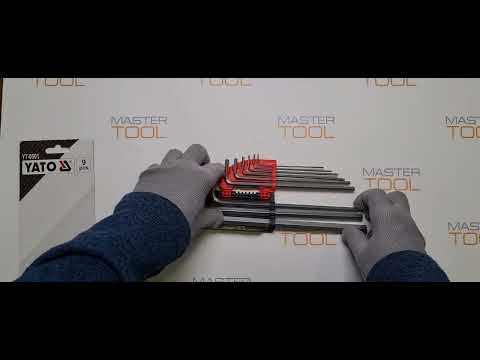 Ключі 6-гранні Г-подібні YATO : Cr-V, М 1,5-10 мм, подовжені. 9 шт. [6/36]