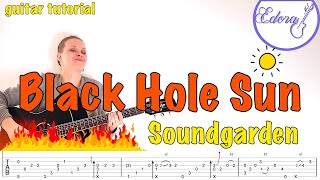 Black Hole Sun Fingerstyle Guitar Tutorial with On-Screen TAB - Soundgarden