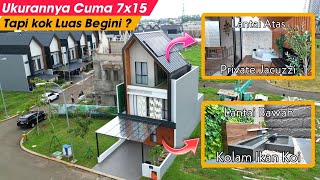 RUMAH TROPIS 7X15 DENGAN PRIVATE JACUZZI DAN KOLAM IKAN