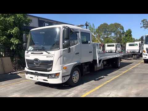 Hino FD 1124 Crew Cab Tilt Tray Recovery Vehicle Car Fleet Towing Equipment Sydney Australi