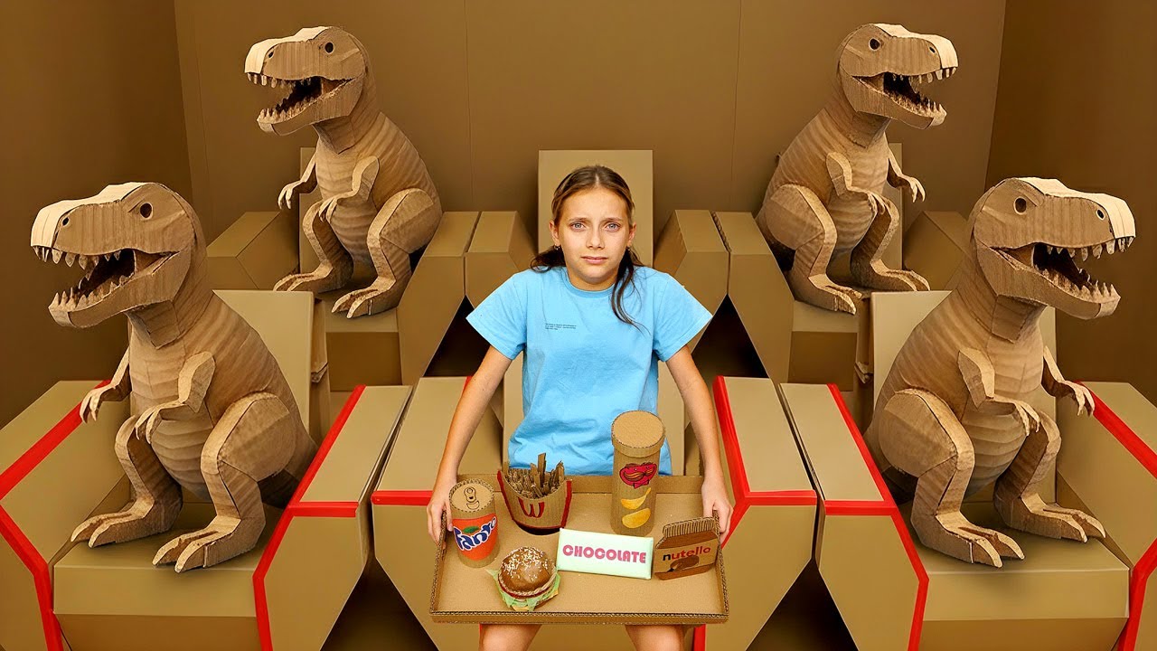 Kids Opened the WRONG DOOR at the Cardboard Cinema | Dinosaurs, Robots & Secret Rooms